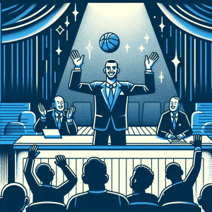 NBA 드래프트 전체 1순위 지명자인 플라이거는 매버릭 제임스의 선택을 받았습니다.