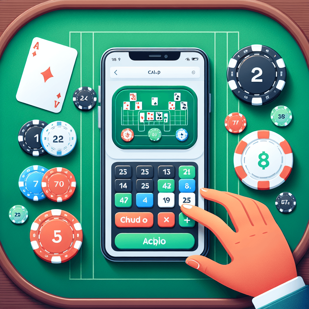 德州撲克計算app, professional blog illustration, high quality, suitable for blog post, no text or watermarks