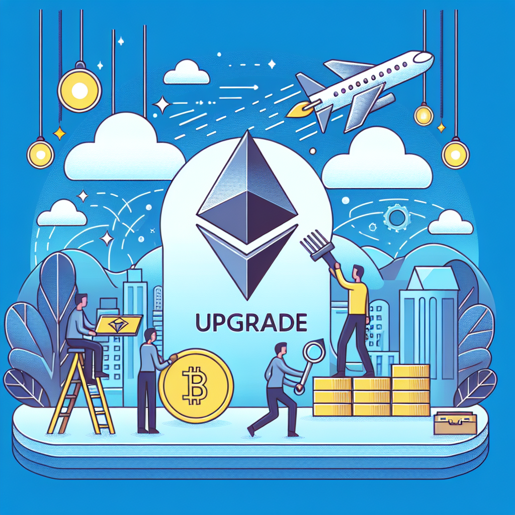以太坊升级, professional blog illustration, high quality, suitable for blog post, no text or watermarks