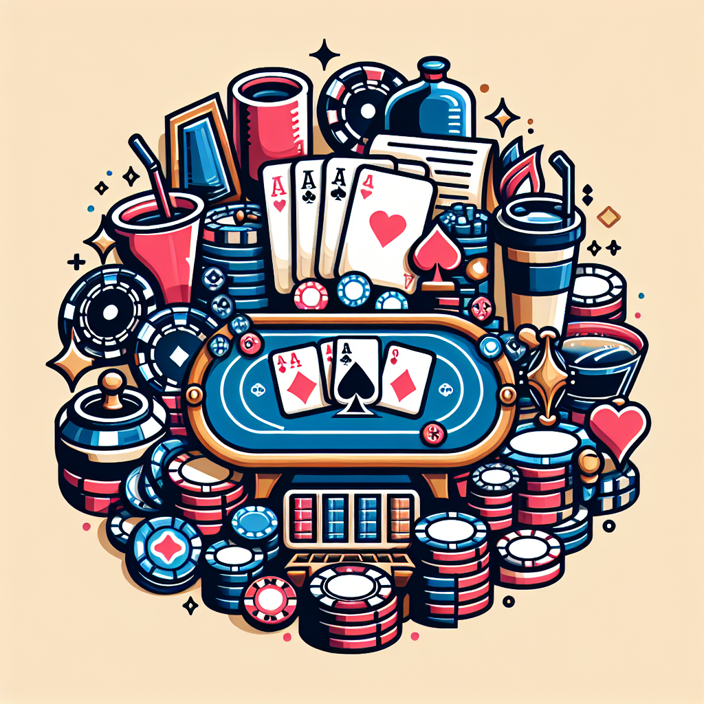 德州撲克網頁版, professional blog illustration, high quality, suitable for blog post, no text or watermarks