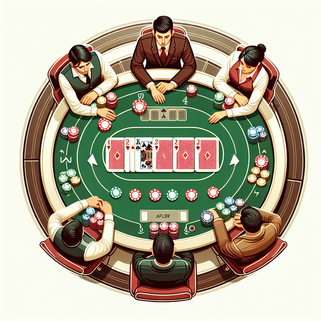 德州撲克下注順序, professional blog illustration, high quality, suitable for blog post, no text or watermarks