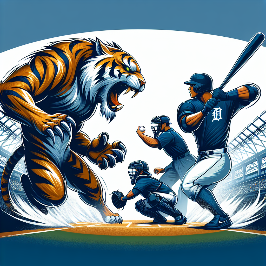 台灣運彩AI分析》底特律老虎vs克里夫蘭守護者　AI預測：大分！, professional blog illustration, high quality, suitable for blog post, no text or watermarks