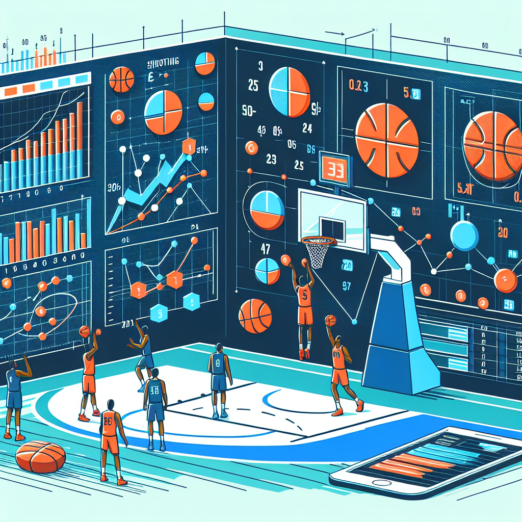籃球比分分析, professional blog illustration, high quality, suitable for blog post, no text or watermarks